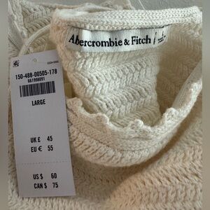 Abercrombie & Fitch Ivory Cable Knit Crew Sweater